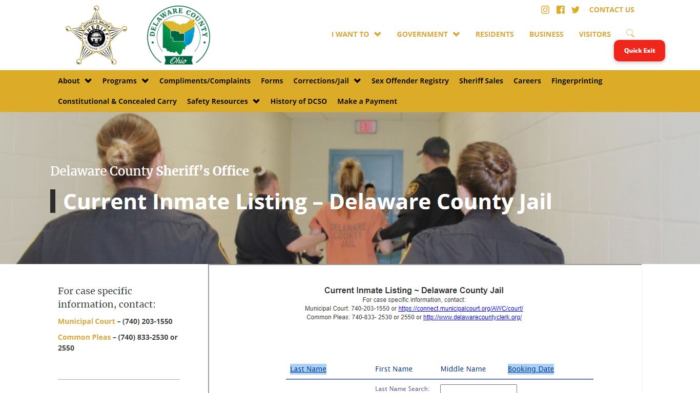 Current Inmate Listing - Delaware County Jail - Sheriff